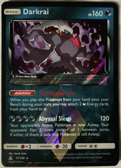 Darkrai Prism Star 77/156 Ultra Prism Holographic Pokemon Card FBG A+ - Image 1