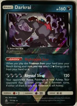 Darkrai Prism Star 77/156 Ultra Prism Holographic Pokemon Card FBG A+ - Image 2