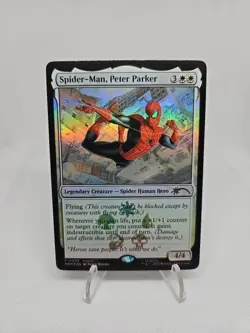 Peter Parker 0003 FOIL Spider Man MTG Magic The Gathering Card NM Promo - Image 1
