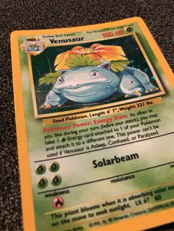 Venusaur Pokemon Card TCG Base Set 15/102 Holo English Unlimited Lightly Played - Image 3