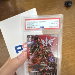 Bandai Gundam Card Game Sinanju ST03 EN Legend Rare+ Foil #001 PSA 10 - Image 1