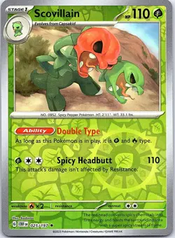 Scovillain Obsidian Flames 025/197 Rare Reverse Holo Near Mint Pokemon Card - Image 1