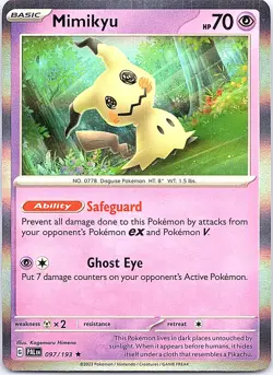 Mimikyu Paldea Evolved 097/193 Rare Pokemon Holo Near Mint Pokemon Card - Image 1