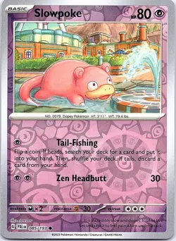 Slowpoke Paldea Evolved 085/193 Common Pokemon Reverse Holo NM Pokemon Card - Image 1