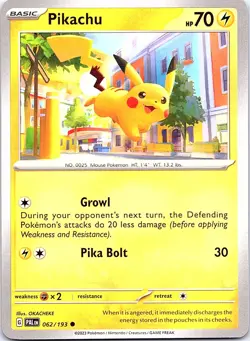 Pikachu Paldea Evolved 062/193 Common Pokemon Near Mint Pokemon Card - Image 1
