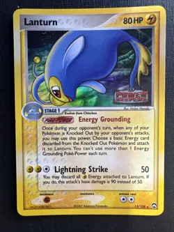 Lanturn 15/108 EX Power Keepers Reverse Holo Stamped Pokemon Card - Image 1