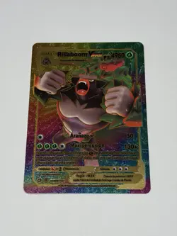 Rainbow Foil Rillaboom VMAX Full Art Spanish Fan Art Display Vmax Card NM - Image 1