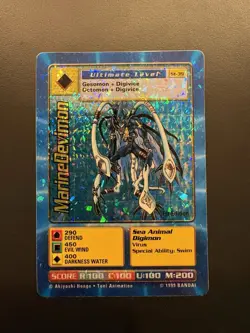 MarineDevimon St-39 Digimon Prism Sticker Card 1st Edition Holo 1999 Bandai - Image 1