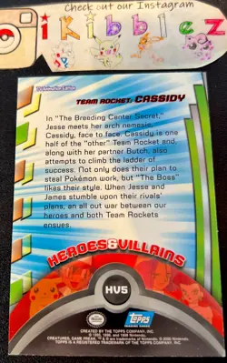 Team Rocket Cassidy HV5 LP Holo Topps Blue Logo Heroes & Villains Pokemon Card! - Image 2