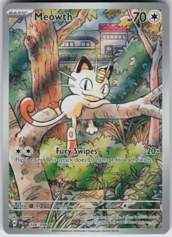 Meowth Illustration Rare Holo ME02: Phantasmal Flames 106/094 Pokemon card NM - Image 1
