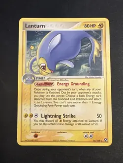 Pokemon Lanturn 15/108 EX Power Keepers Rare Stage 1 HP80 Regular English Card - Image 1