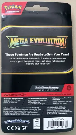 POKEMON TCG MEGA EVOLUTION BOOSTER PACK, 2 PROMO CARDS, WAILORD & WAILMER - Image 2