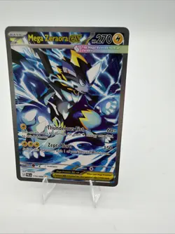 Mega Zeraora ex #114/084 SIR Pitch Black Pre-Release Card In Hand NM Centered - Image 1