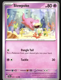 Slowpoke 57/142 Common SV Stellar Crown Pokemon Card - Image 1