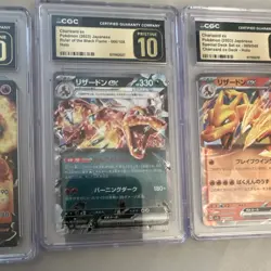 Pokemon Card Japanese Lot CGC Pristine Graded Charizard Holo 3 Cards - Image 3