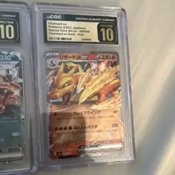 Pokemon Card Japanese Lot CGC Pristine Graded Charizard Holo 3 Cards - Image 4