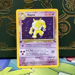 Pokemon 1999 Hypno Fossil Holo Rare Card 1st Edition 8/62 LP + NM - - Image 1
