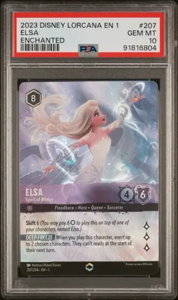 PSA 10 Disney Lorcana Elsa Spirit of Winter Enchanted #207 The First Chapter - Image 1