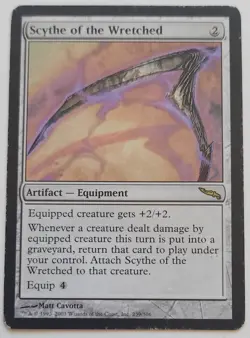 MTG Scythe of the Wretched HP - Mirrodin MRD Artifact Equipment Rare - Image 1