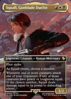 1x Squall, Gunblade Duelist - Foil - Borderless MTG - Commander: Final Fantasy - - Image 1
