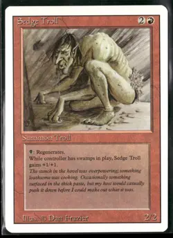 Revised Edition Magic: The Gathering Sedge Troll MTG LP - Image 1