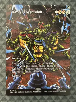 MTG Waves of Aggression #0013 Borderless Mythic TMNT Source Material (PZA) - Image 2