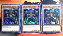 YuGiOh! 3x Destiny HERO - Malicious RA03-EN001 1st Edition NM UR Playset - Image 1