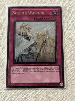 Yugioh Solemn Warning DREV Ultimate Rare! - Image 2