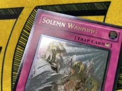 Yugioh Solemn Warning DREV Ultimate Rare Very lightly Played To Near Mint Pics! - Image 2