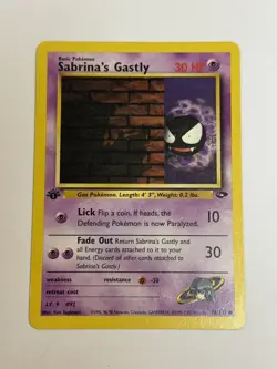 Pokemon TCG Cards 1st Edition Sabrina's Gastly 96/132 Gym Challenge L/P - Image 1