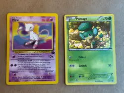 2 Pokemon Promo cards Mew Black Star #8 Pansage McDonalds #2 LP - Image 1