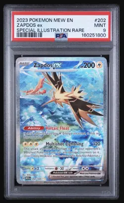 Pokemon TCG Zapdos EX Holo Card 202/165 Scarlet & Violet 151 Sir PSA 9 New Cert - Image 1