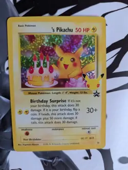 Pokemon Pikachu TCG Celebrations Birthday Promo Holo Card #24 - Image 1