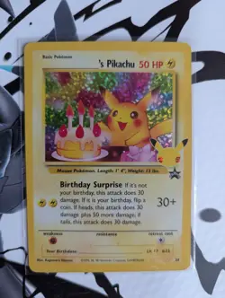 Pokemon Pikachu TCG Celebrations Birthday Promo Holo Card #24 - Image 3
