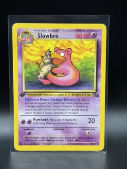 Slowbro 43/62 Fossil Set 1st Edition Uncommon Vintage 1999 Pokemon TCG Card NM - Image 1