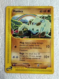 Mankey 092/147 Aquapolis Regular Pokemon E Series Card - NM - Image 1
