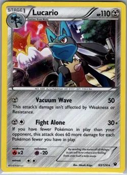 Lucario 63/124 Holo XY - Fates Collide - Pokemon Card - NM - Image 1
