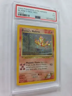Pokemon TCG Blaine's Moltres Gym Heroes Holo Card 1/132 Unlimited Rare - Image 2