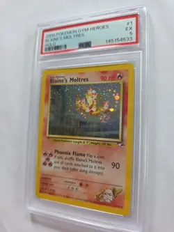 Pokemon TCG Blaine's Moltres Gym Heroes Holo Card 1/132 Unlimited Rare - Image 3