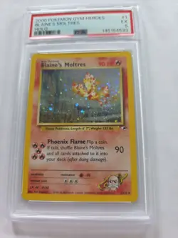 Pokemon TCG Blaine's Moltres Gym Heroes Holo Card 1/132 Unlimited Rare - Image 4