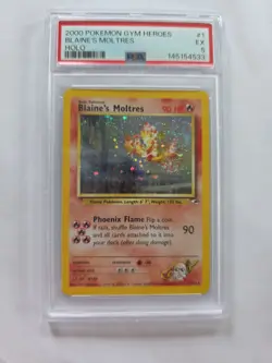 Pokemon TCG Blaine's Moltres Gym Heroes Holo Card 1/132 Unlimited Rare - Image 5