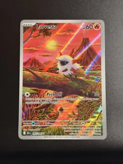 Pokemon TCG Larvesta Black Bolt Full Art Illustration Card IR 99/086 NM - Image 1