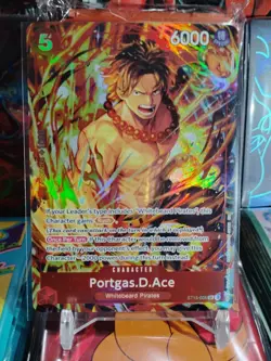 One Piece TCG Portgas D. Ace Illustration Box Promo Card Foil ST15-005 - Image 1