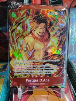 One Piece TCG Portgas D. Ace Illustration Box Promo Card Foil ST15-005 - Image 2