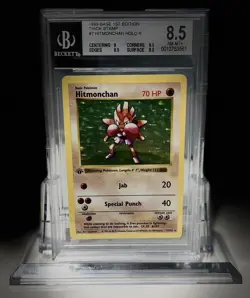 1st Edition Hitmonchan Beckett Thick Stamp HOLOGraded 8.5 1999 Pokemon Card WOTC - Image 1