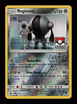 Registeel 68/111 Reverse Holo Pokemon League Stamped Promo Pokemon Card - Image 1