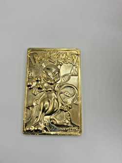 1999 Burger King Mewtwo Pokemon 23K Gold Plated Card With Pokeball Stand - Image 2