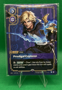Riftbound TCG Ezreal - Prodigal Explorer METAL Card 199/221 Prize Wall Exclusive - Image 1