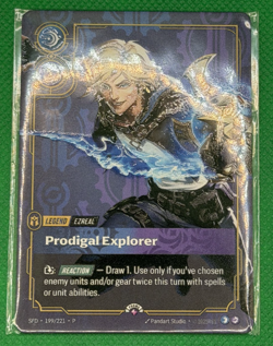 Riftbound TCG Ezreal - Prodigal Explorer METAL Card 199/221 Prize Wall Exclusive - Image 2