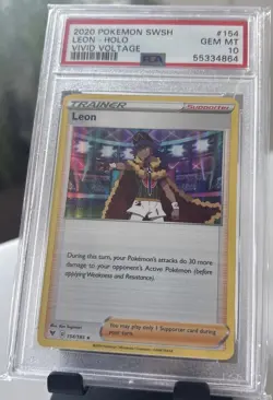 Leon - Holo #154 Vivid Voltage 2020 Pokemon PSA 10 Gem Mint 🌶🥵 - Image 1